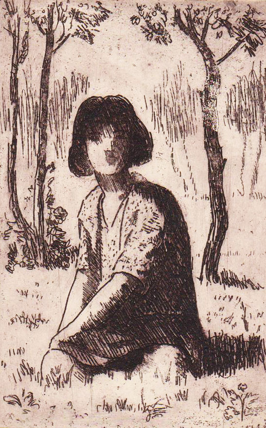 «Дівчина в лісі». 1930-і рр. Офорт